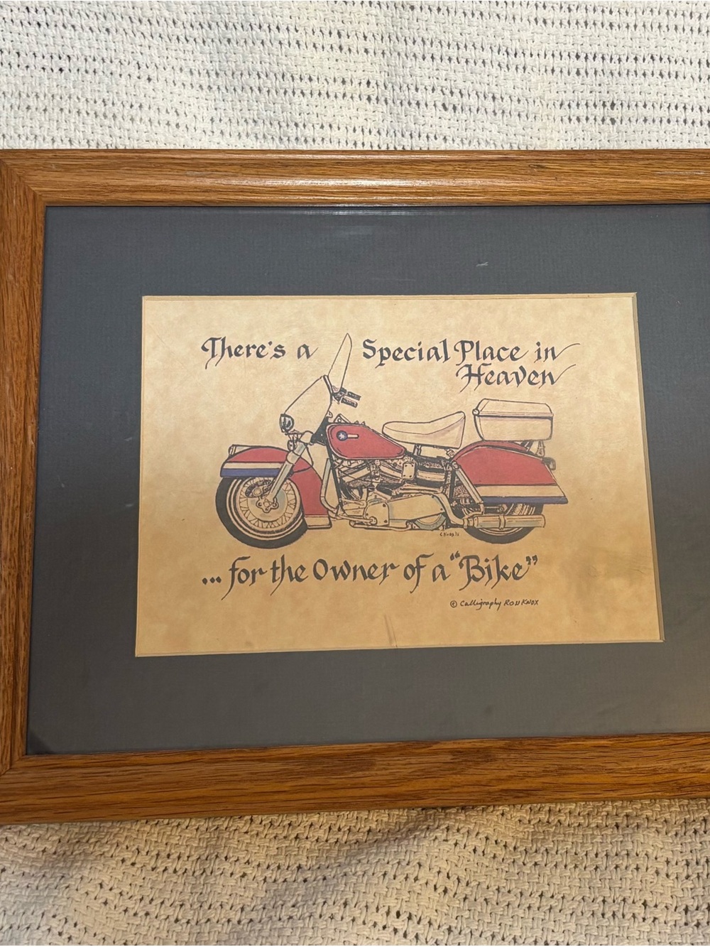 Red Motorcycle Framed Art Print - Classic Rider Accent